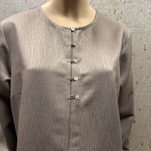 Linden Hill 100% Silk/Linen Tan Tunic Blouse Textured Langenlook